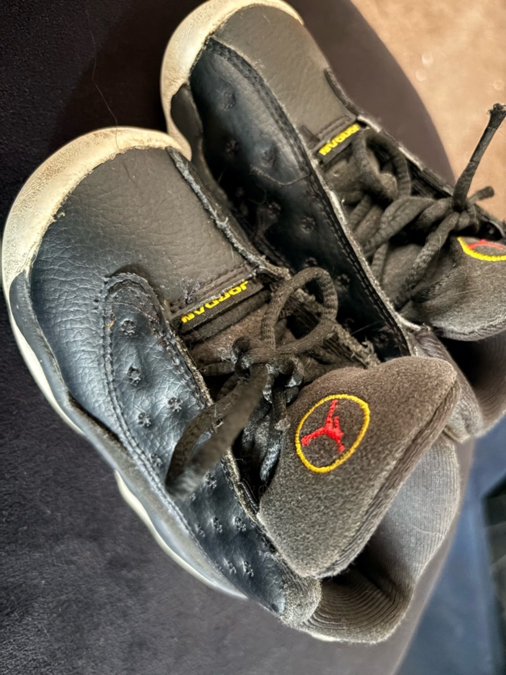 Jordan Black Toddlers' Sneakers with Red & Gold Jumpman